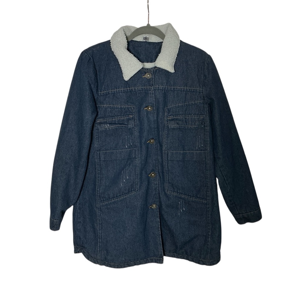 Women's Denim Sherpa lined Jacket Chore Coat